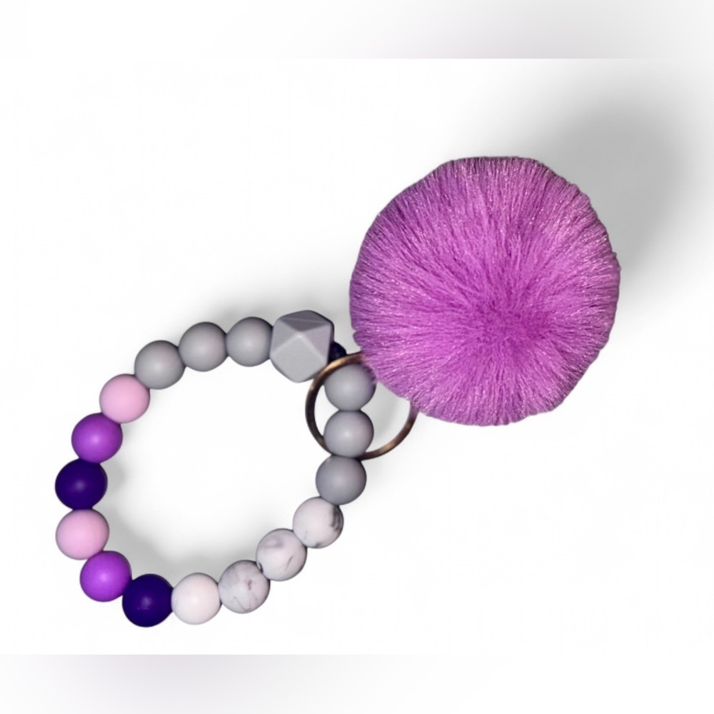 Amethyst Aura Women’s Silicone Beaded Keychain - Picture 4 of 8